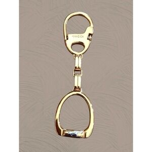 GUCCI Original Gold color plating Key holder Key Ring Charm Horsebit Stirrup